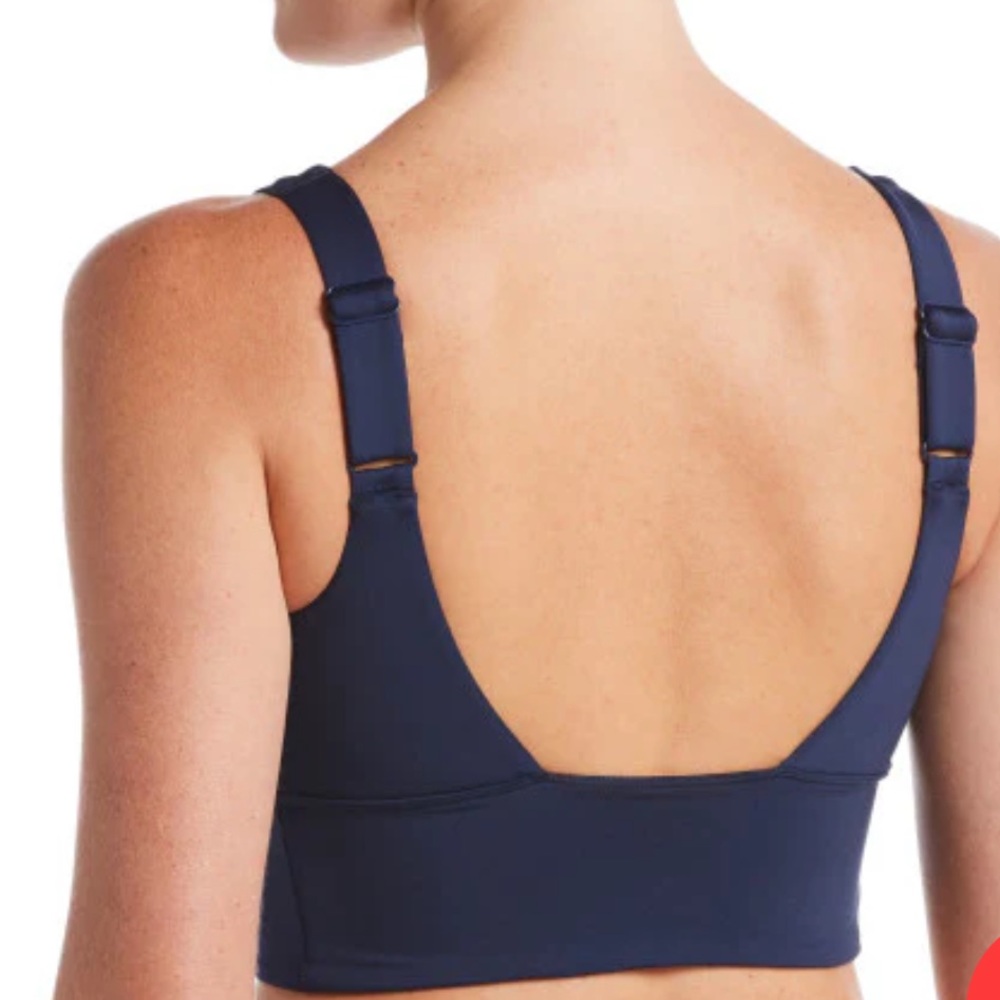 Nike Swim Women's Essential Scoop Neck Midkini Top Midnight Navy - Picture 2 of 8